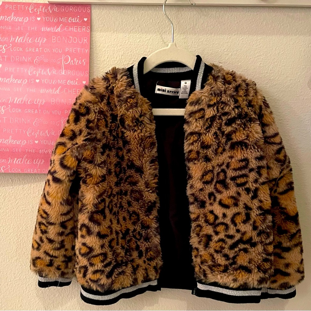 Mini Series Leopard Faux Fur Girl’s Jacket - Size 4T